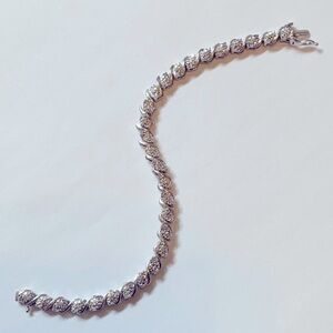 Sterling Silver Diamond Chip Tennis Bracelet
